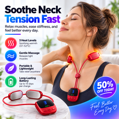 🔥Mini Necklace-Style Neck Massager — 4 Modes, 9 Intensity Levels, 3 Heat Settings, Smart Dual-Pulse Pendant Design💆♀️✨