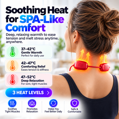 🔥Mini Necklace-Style Neck Massager — 4 Modes, 9 Intensity Levels, 3 Heat Settings, Smart Dual-Pulse Pendant Design💆♀️✨