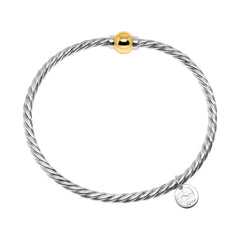 Sterling Silver Braided Bracelet with 14k Yellow Gold Ball