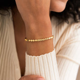Personalized Name Bracelet with Engraved Letter Beads