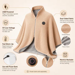 ✨Last Day 50% OFF🔥Wearable Heated Blanket Shawl | ✅Portable USB-Powered Warmth for Home, Work & Outdoors