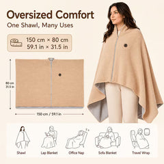 ✨Last Day 50% OFF🔥Wearable Heated Blanket Shawl | ✅Portable USB-Powered Warmth for Home, Work & Outdoors
