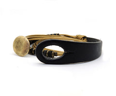 Pulsera de cuero dorada