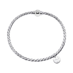 Sterling Silver Braided Bracelet with 14k Yellow Gold Ball