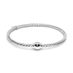 Sterling Silver Braided Bracelet with 14k Yellow Gold Ball
