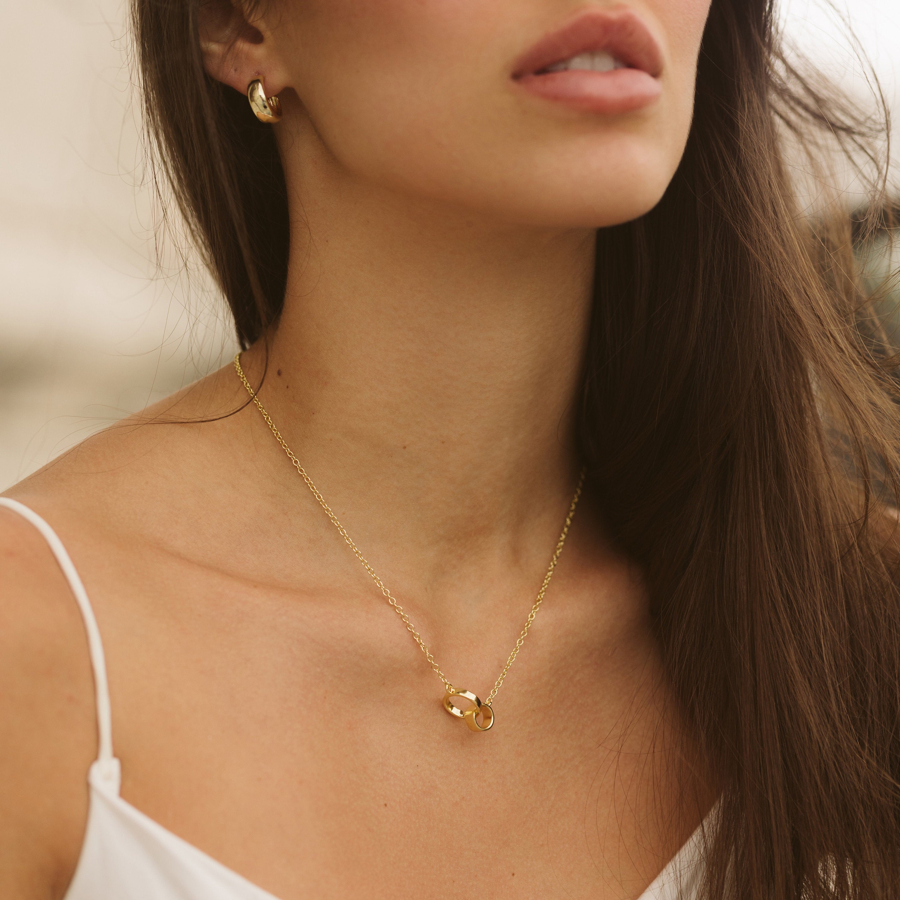 14K Gold Filled Pendant Necklace for Women, Dainty Layered Necklace