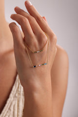 Baguette Birthstone Necklace
