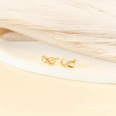 Gold Infinity Stud Earrings, Dainty Minimalist Jewelry, Sparkling CZ Earrings, Symbol of Love & Eternity, Perfect Gift for Her, E041