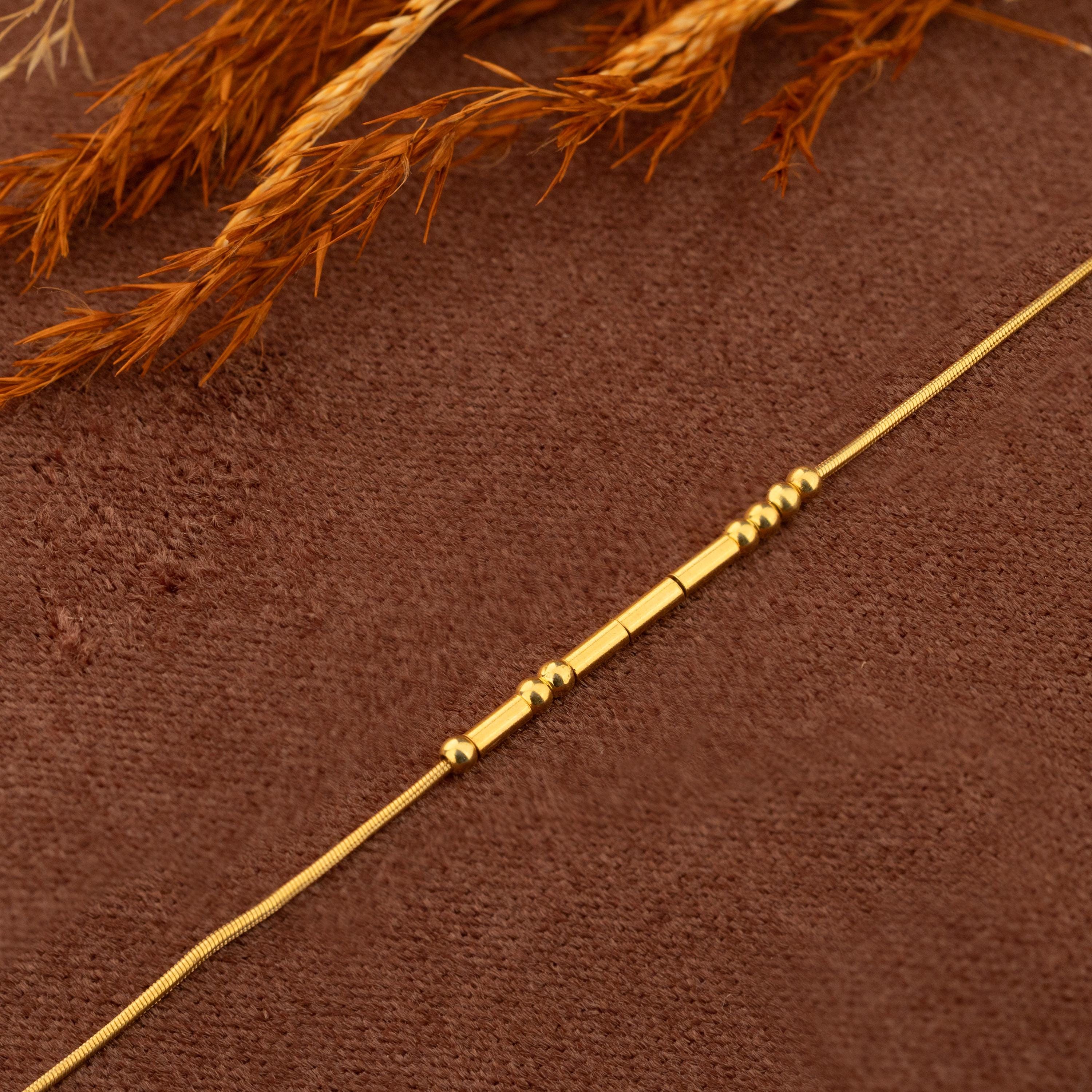 14K Gold Morse Code Bracelet with Custom Message