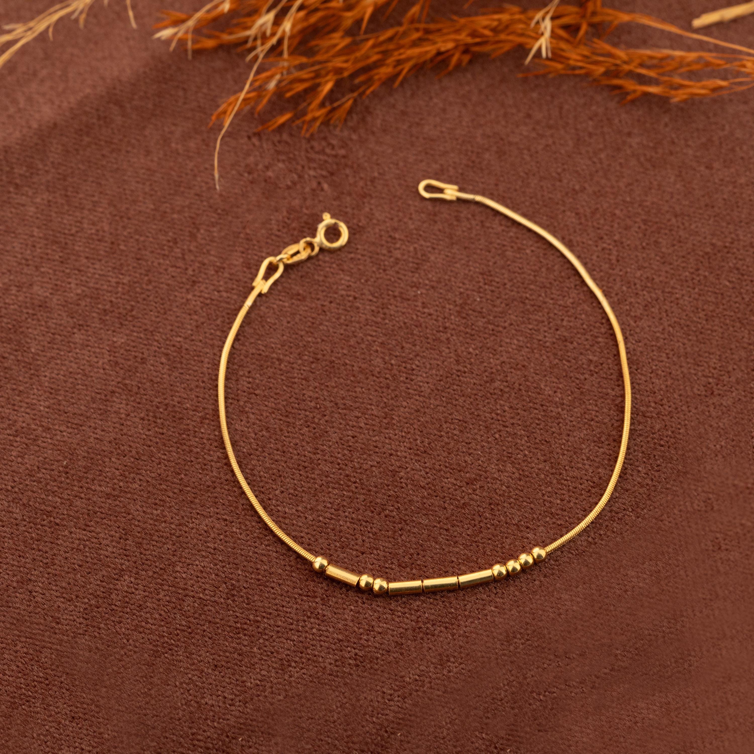 14K Gold Morse Code Bracelet with Custom Message
