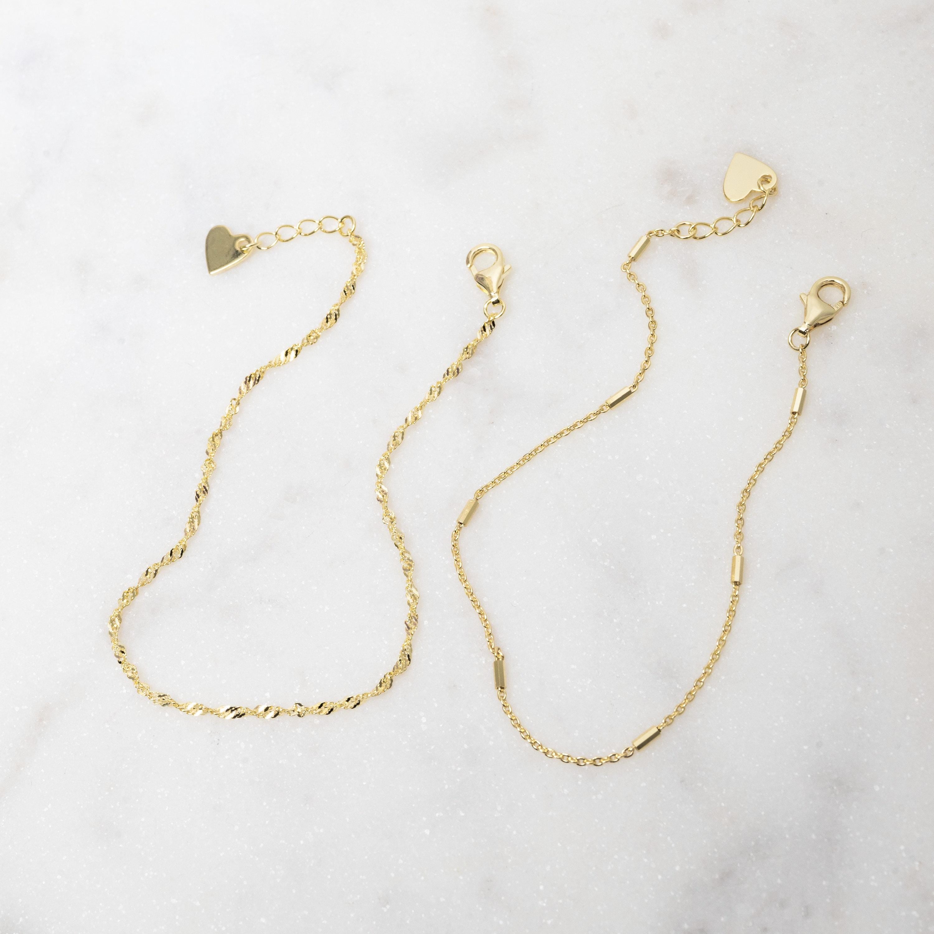 Two Delicate Bracelets Set, Minimalist Bracelet Set, Gold and Silver Bracelets