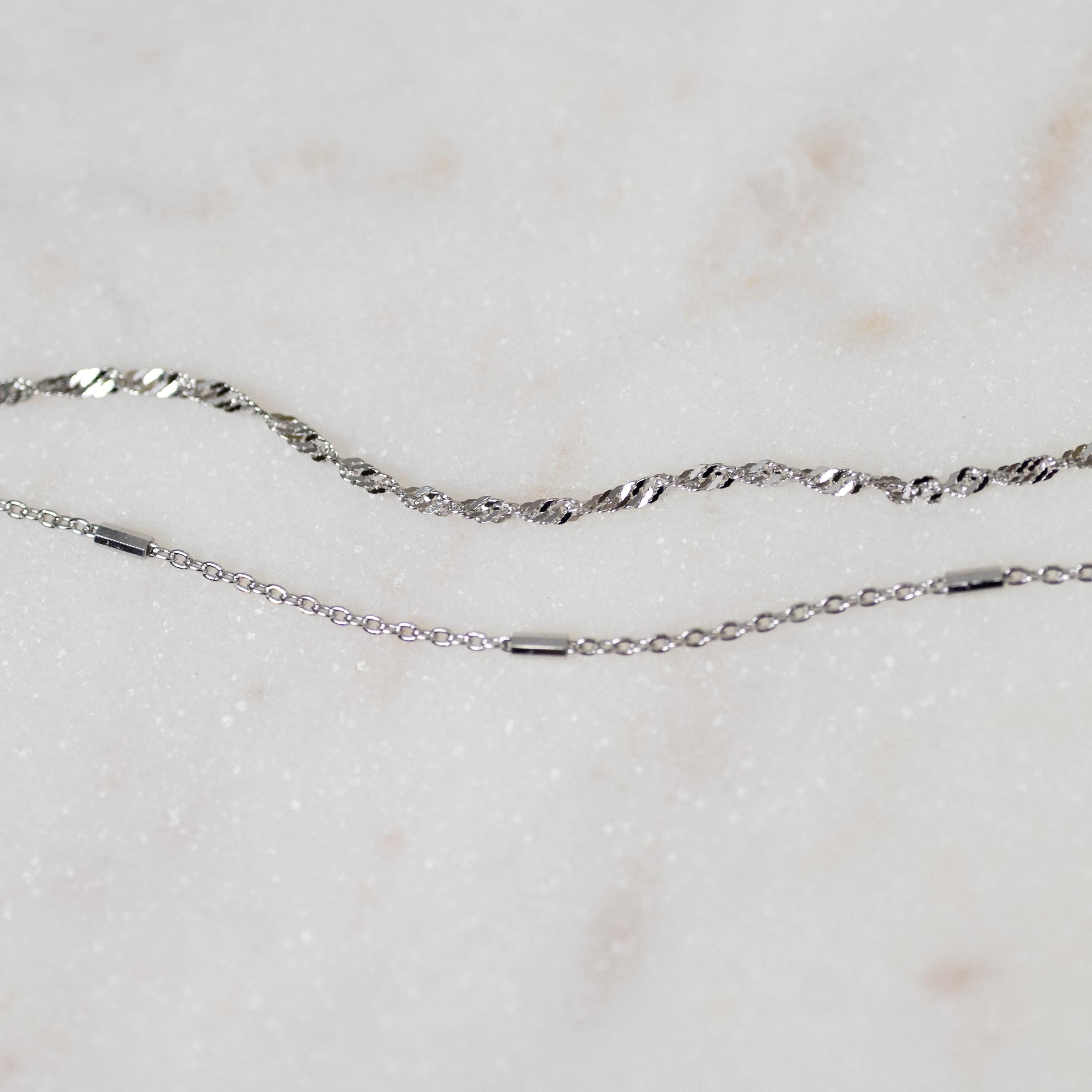 Two Delicate Bracelets Set, Minimalist Bracelet Set, Gold and Silver Bracelets