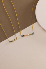 Baguette Birthstone Necklace