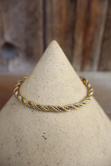 Mixed Metal Silver and Gold Two Tone Rope Chain Bracelet