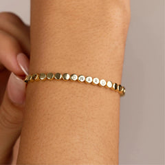 Personalized Name Bracelet with Engraved Letter Beads