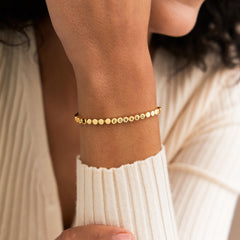 Personalized Name Bracelet with Engraved Letter Beads