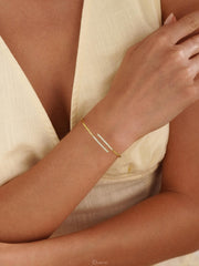 Minimalist Diamond Bangle, Dainty Stacking Bangle Bracelet with Diamond, Open Bangle, 18K Gold Cuff for Her, Wedding Gift, Bridesmaid Gift
