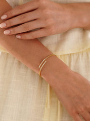 Minimalist Diamond Bangle, Dainty Stacking Bangle Bracelet with Diamond, Open Bangle, 18K Gold Cuff for Her, Wedding Gift, Bridesmaid Gift