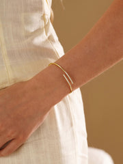Minimalist Diamond Bangle, Dainty Stacking Bangle Bracelet with Diamond, Open Bangle, 18K Gold Cuff for Her, Wedding Gift, Bridesmaid Gift